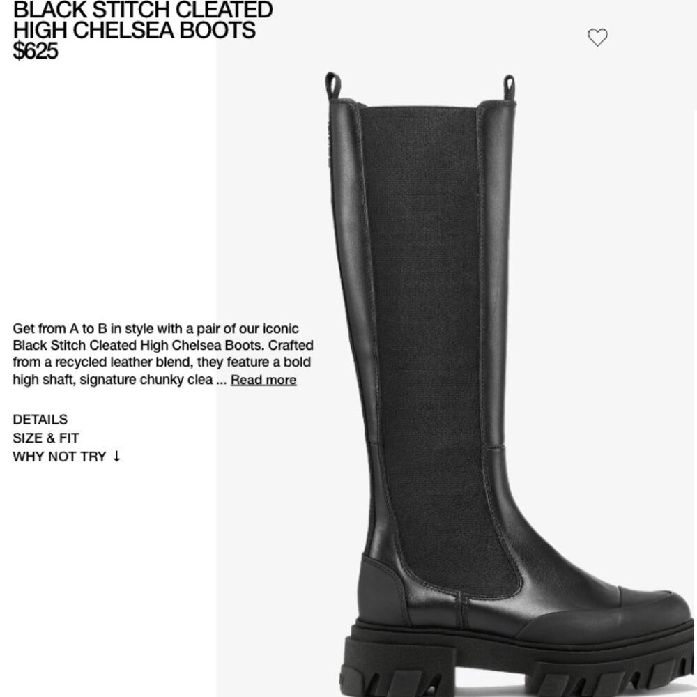 Ganni Women Cleated High Chelsea Boot